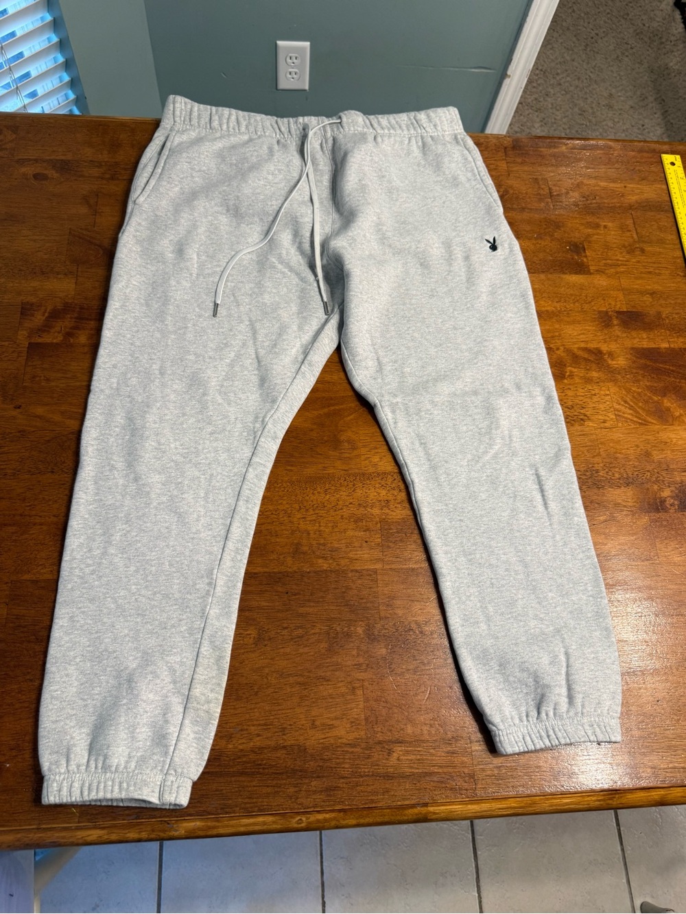 Playboy by PacSun Heather Gray Sweatpants XL Embroidered Bunny Logo Joggers